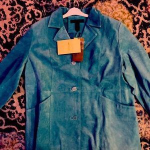 New teal dialogue leather 1x jacket